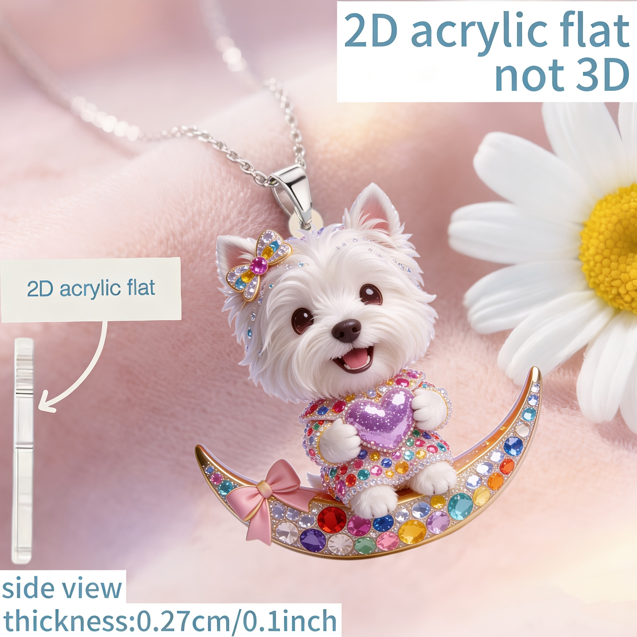 Women's West Highland Terrier Acrylic Pattern Necklace